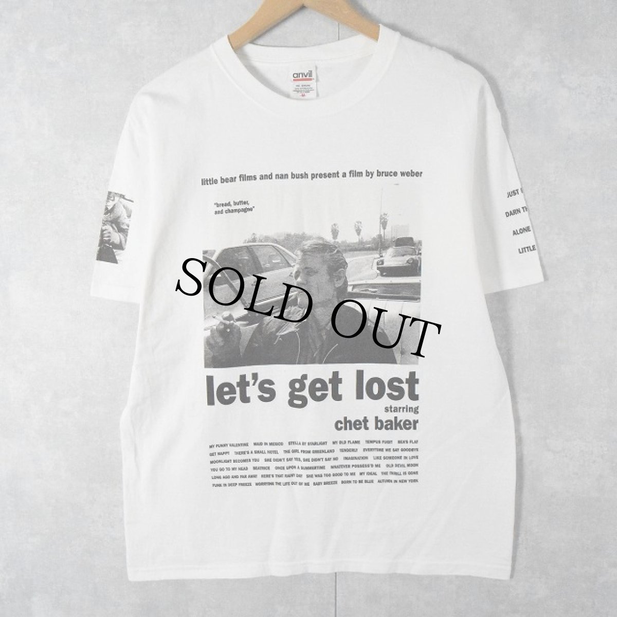 画像1: 2000's〜 ブート BRUCE WEBER "let's get lost starring chet baker" フォトプリントTシャツ M (1)