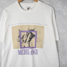 画像1: 90's MICHELANGELO CANADA製 "MICKEL-ANGE" アートプリントTシャツ XL (1)