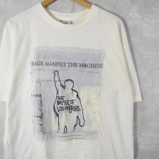 画像1: 90's RAGE AGAINST THE MACHINE ロックバンドTシャツ XL (1)