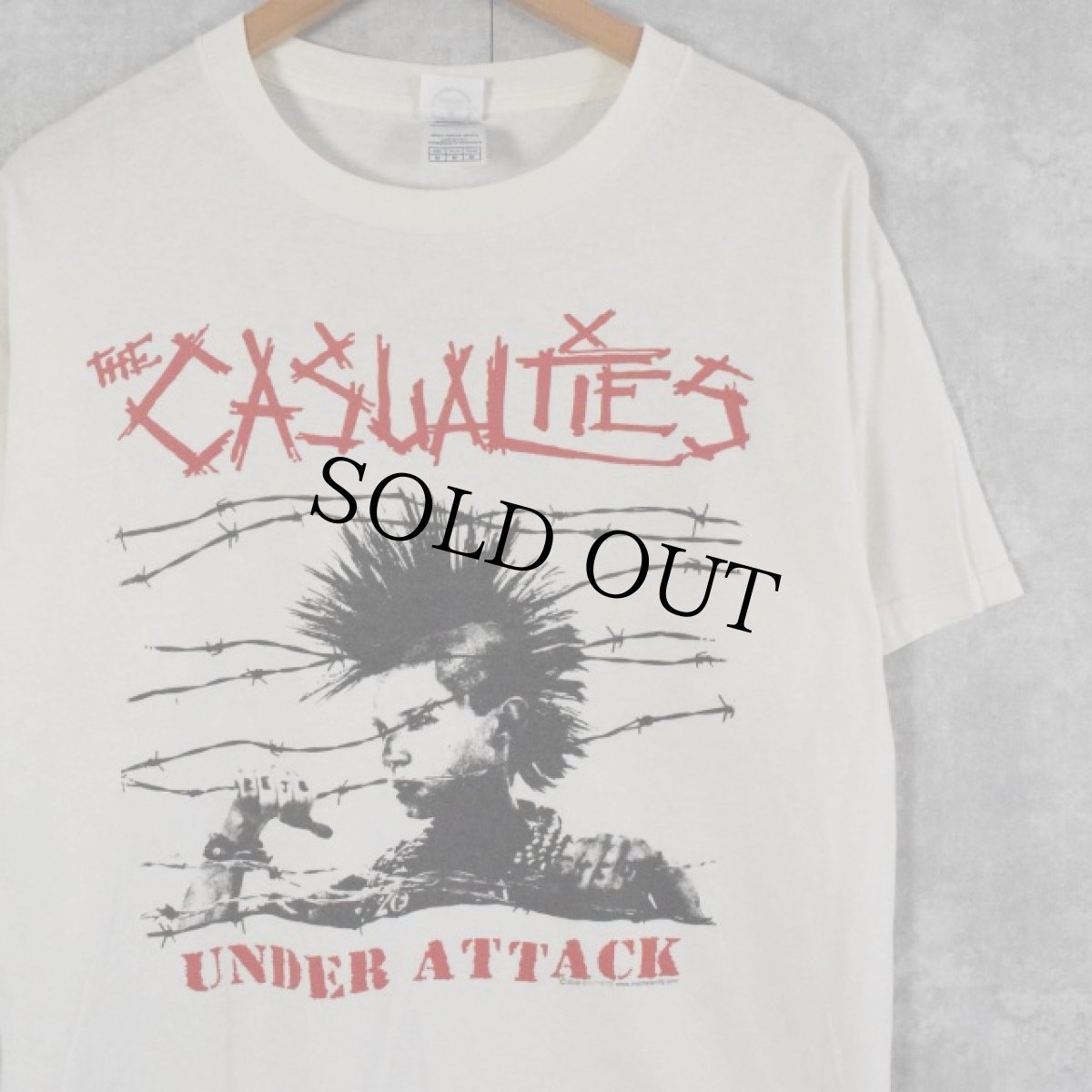 画像1: The Casualties "UNDER ATTACK" ハードコアパンクバンドTシャツ M (1)