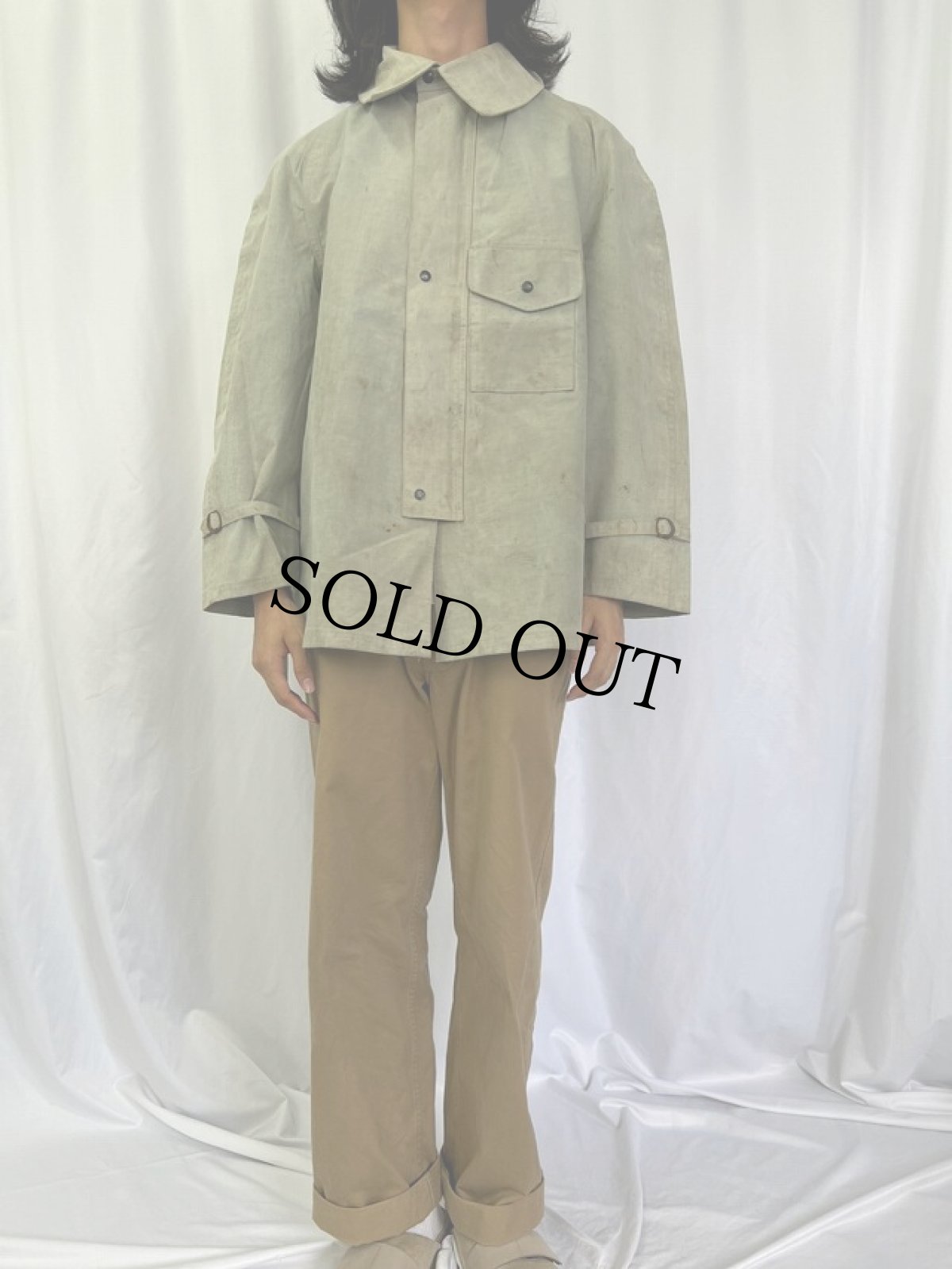 画像2: 50's BECK ゴム引き ステンカラーコート (2)