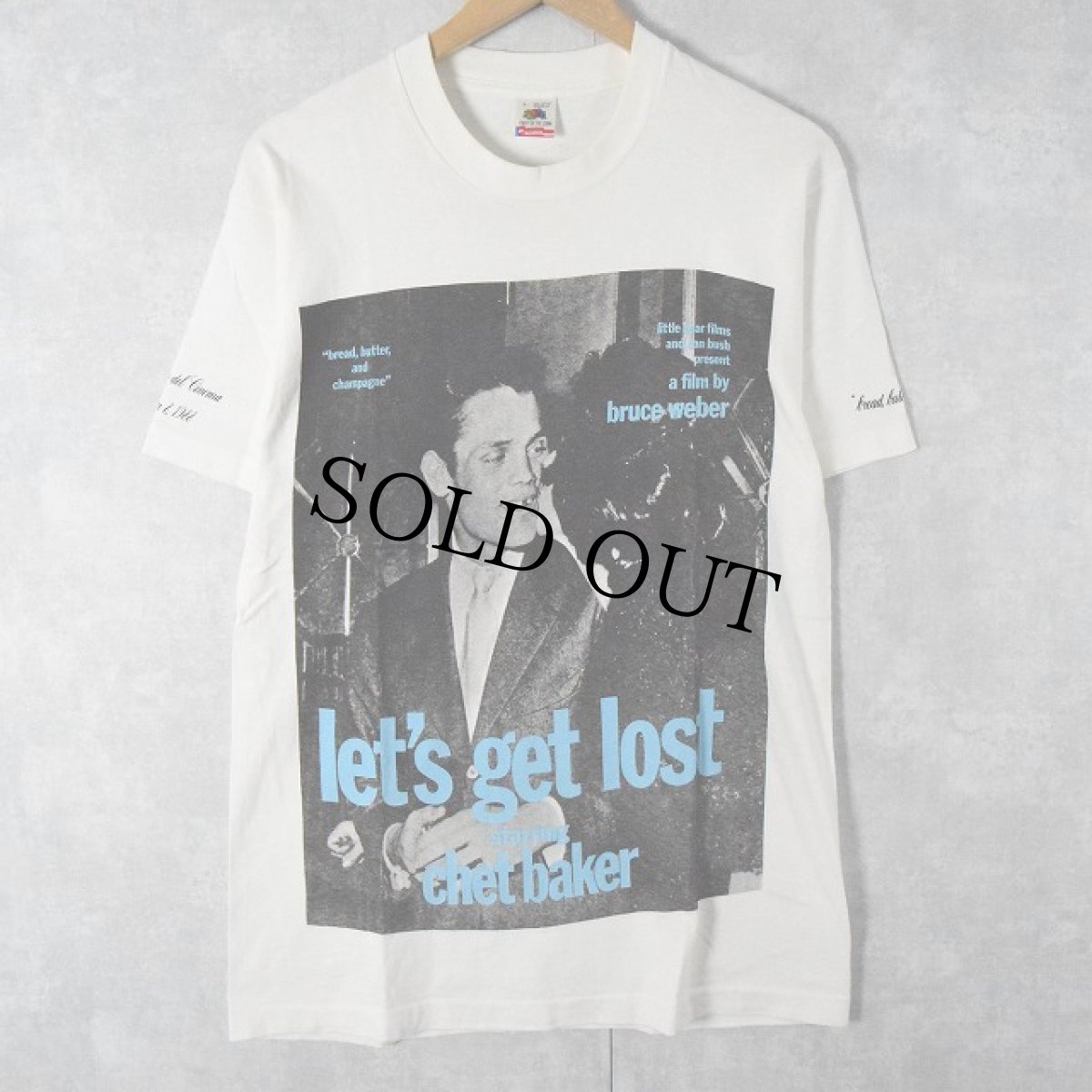 画像1: 90's BRUCE WEBER "let's get lost starring chet baker" フォトプリントTシャツ L (1)