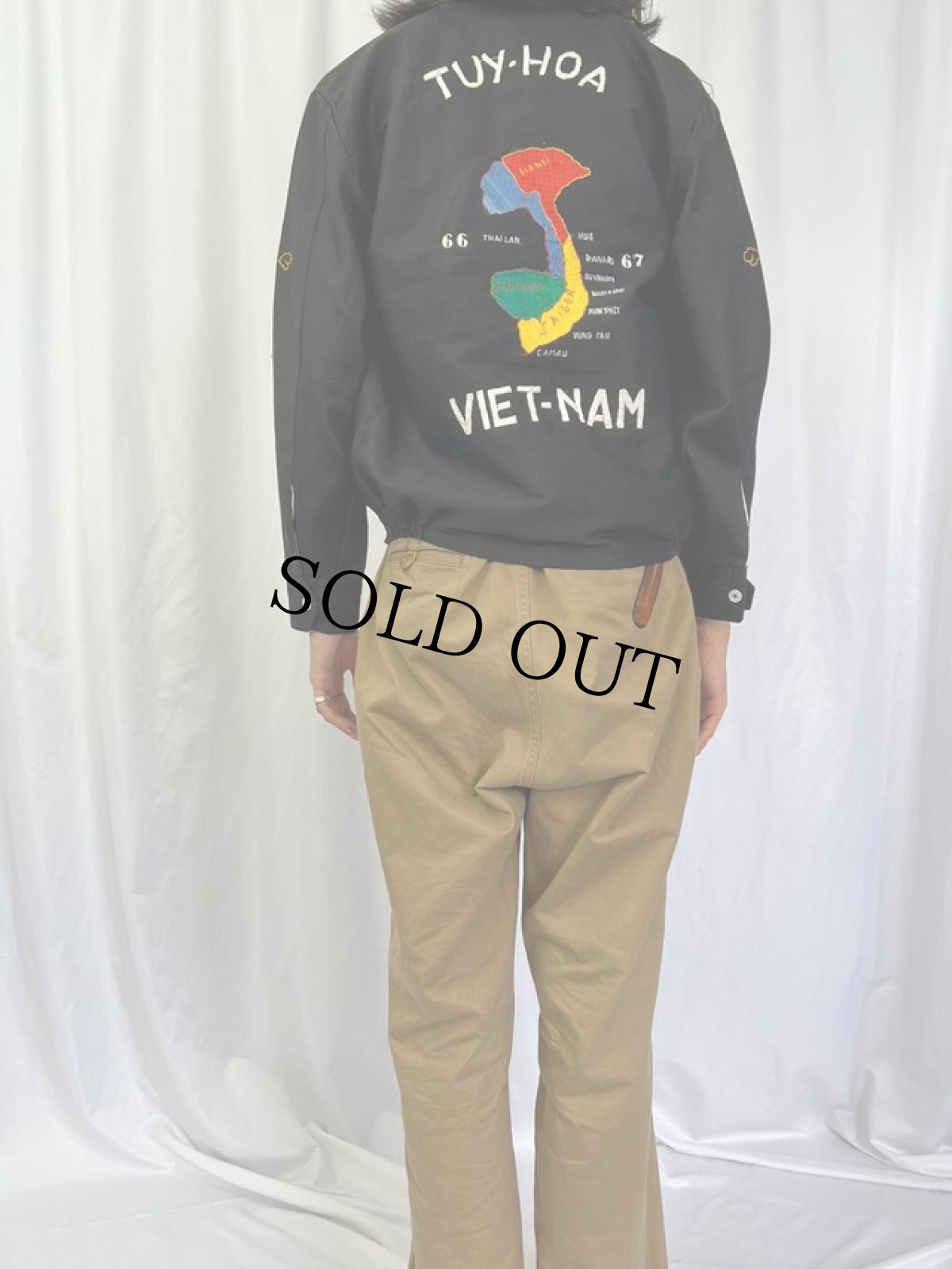 画像4: 60's "TUY-HOA VIET-NAM 66 67" 虎×龍刺繍 ベトジャン BLACK DEADSTOCK (4)