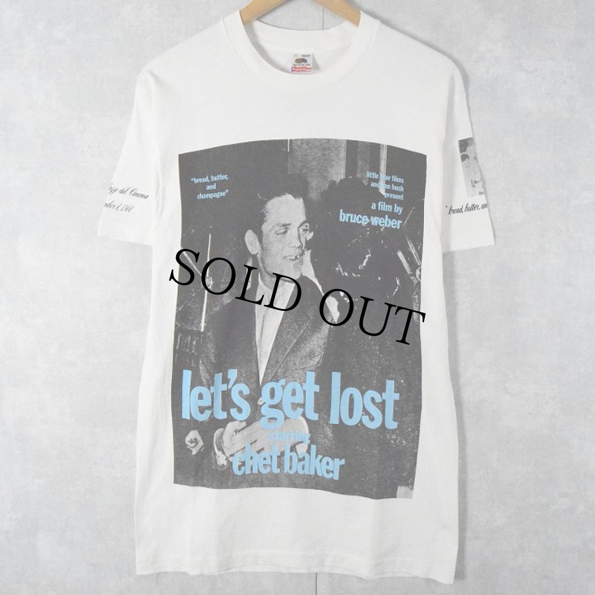 画像1: 90's BRUCE WEBER "let's get lost starring chet baker" フォトプリントTシャツ L (1)