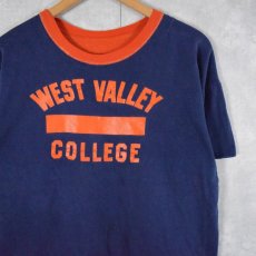 画像1: 70〜80's "WEST VALLEY COLLEGE" ラバープリント ダブルフェイス カレッジTシャツ    (1)
