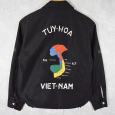 画像1: 60's "TUY-HOA VIET-NAM 66 67" 虎×龍刺繍 ベトジャン BLACK DEADSTOCK (1)