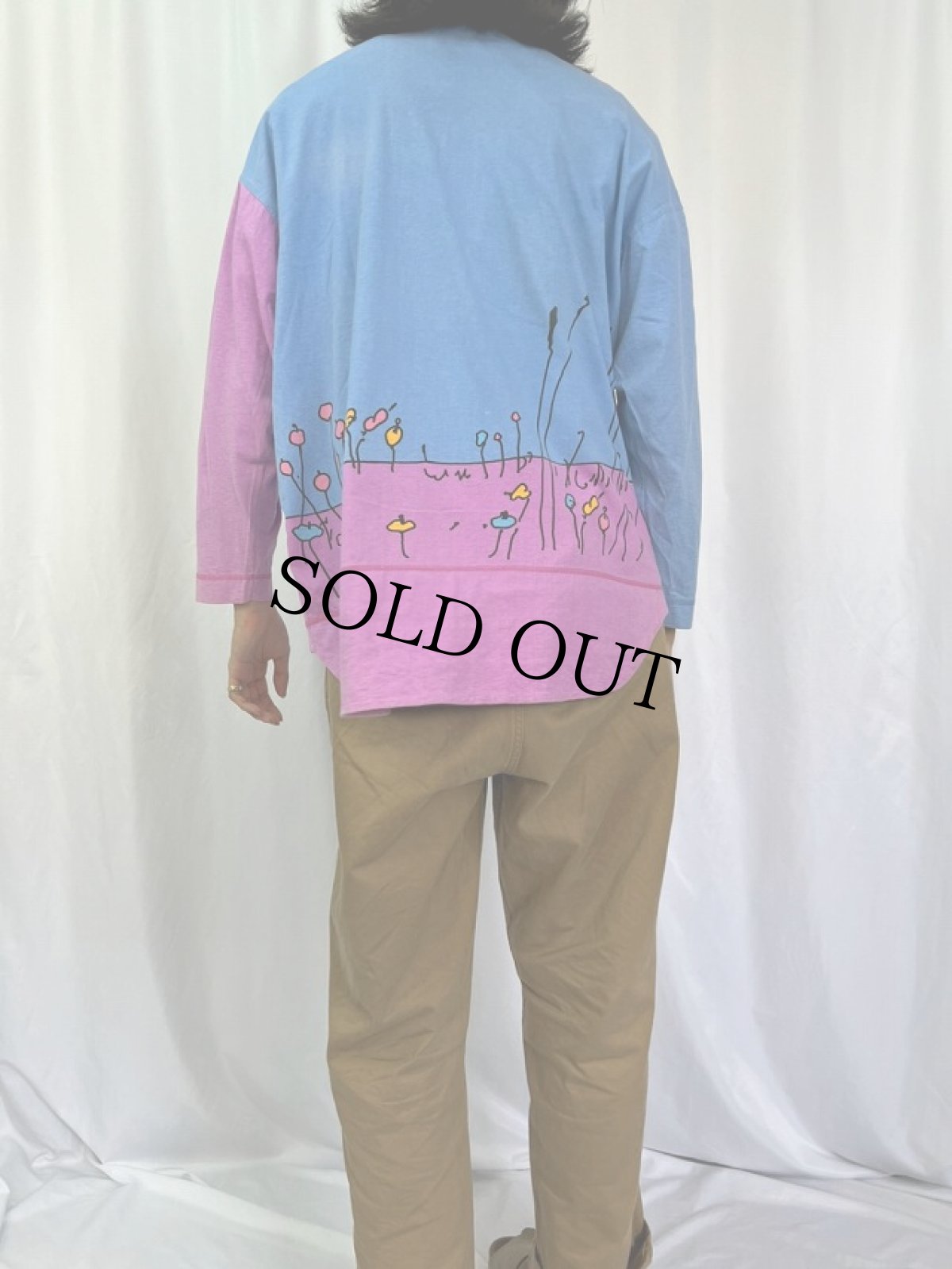 画像4: 80's NEO MAX "PETER MAX SIGNATURE SERIES" アート柄 ヘンリーネックロンT L (4)