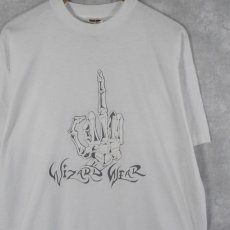 画像1: 90's〜 WIZARD WEAR ファックサインプリントTシャツ XL (1)