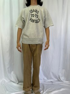 画像2: 70's Champion 単色タグ REVERSE WEAVE USA製 "IDAHO VANDALS" カットオフ ラバープリントスウェット XL (2)