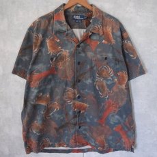 画像1: POLO Ralph Lauren "SPORT KEEL" エビ×カニ柄 オープンカラーシャツ XL (1)