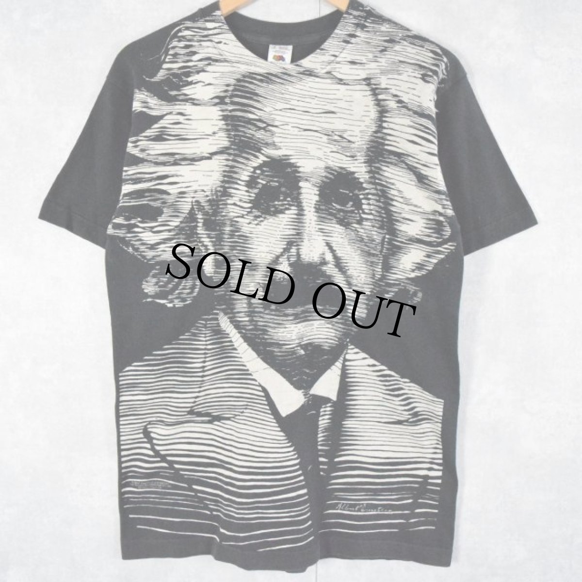 画像1: 90's Albert Einstein 大判プリントTシャツ M (1)