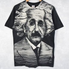 画像1: 90's Albert Einstein 大判プリントTシャツ M (1)