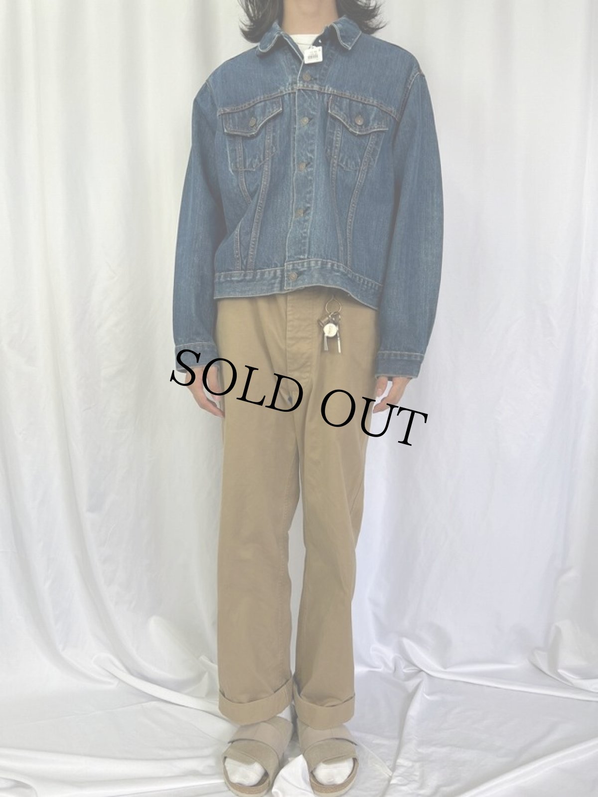 画像2: 60's LEVI'S BIGE 70505 4th デニムジャケット (2)