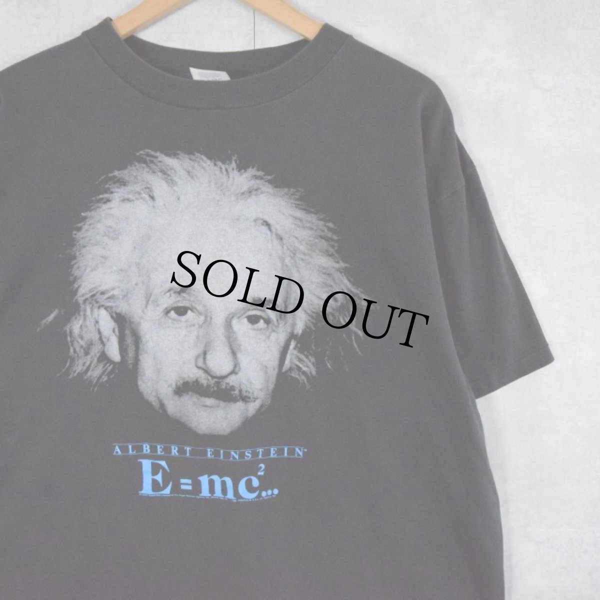 画像1: 90's Albert Einstein USA製 "E＝mc2" プリントTシャツ XL (1)