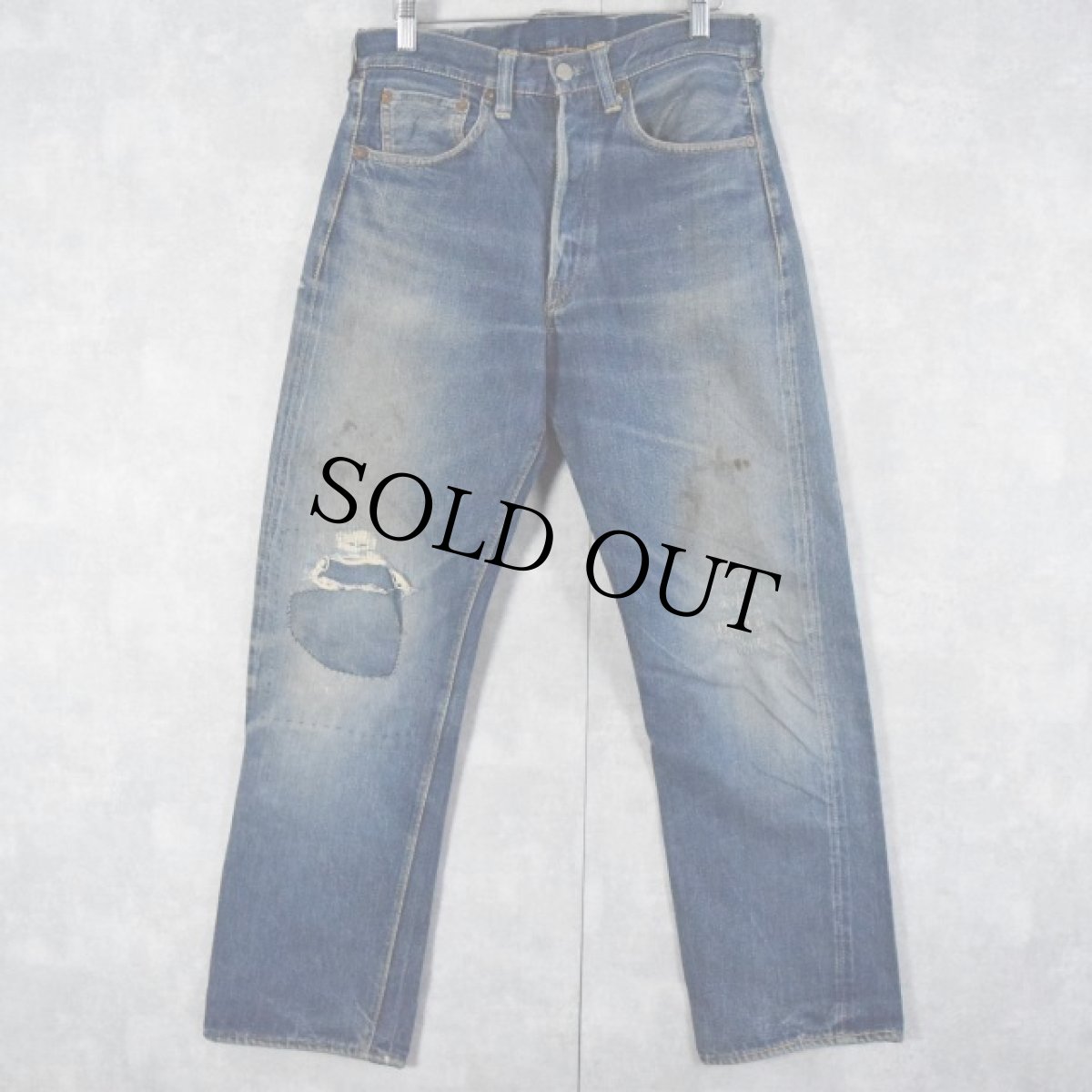 画像1: 50's LEVI'S 503BXX 革パッチ 両面タブ デニムパンツ W30 (1)