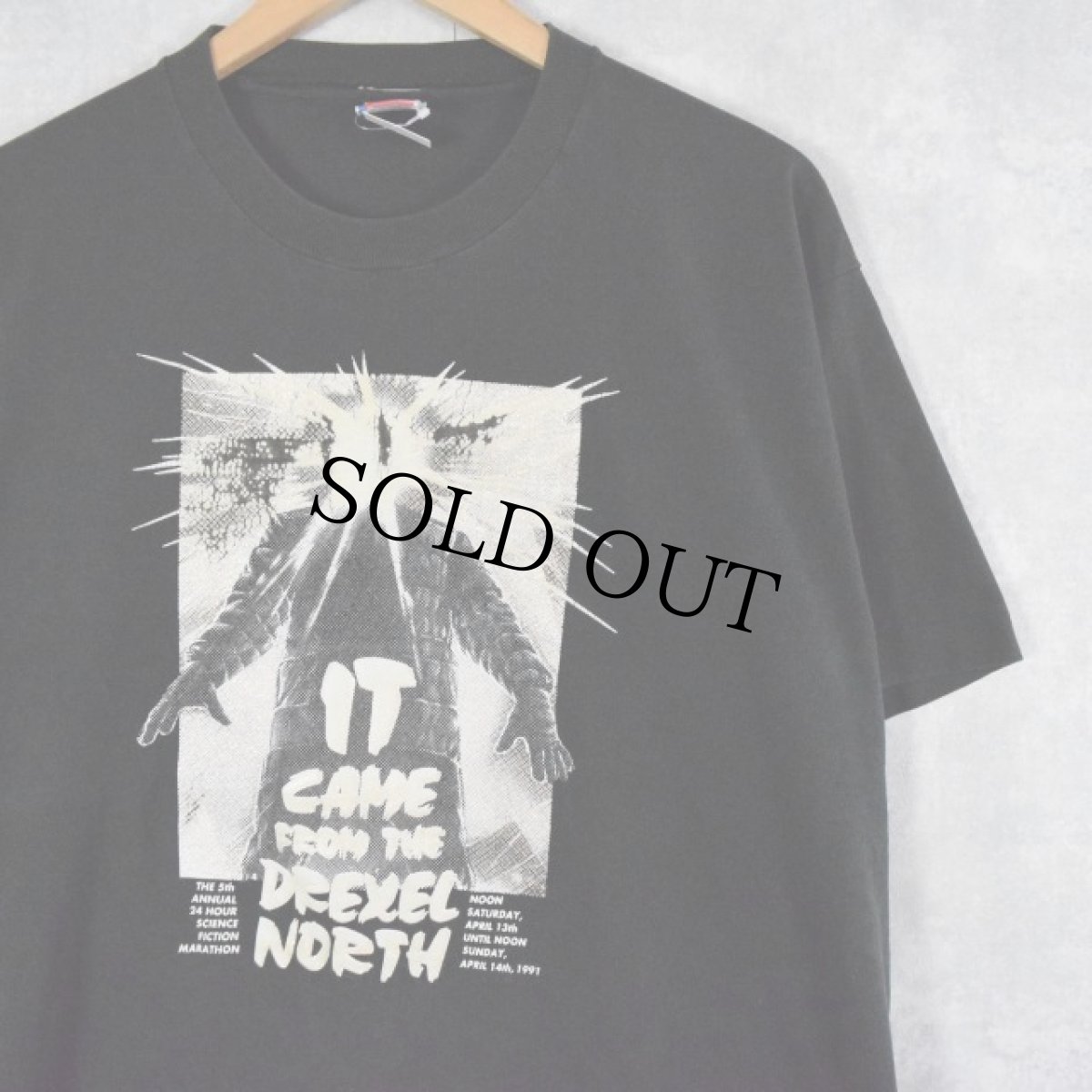 画像1: 90's USA製 IT CAME FROM THE DREXEL NORTH ラメプリントTシャツ XL (1)