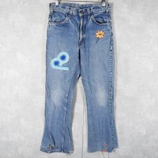 画像1: 80's Levi's 646 USA製 刺繍入り ベルボトムデニムパンツ W29 (1)