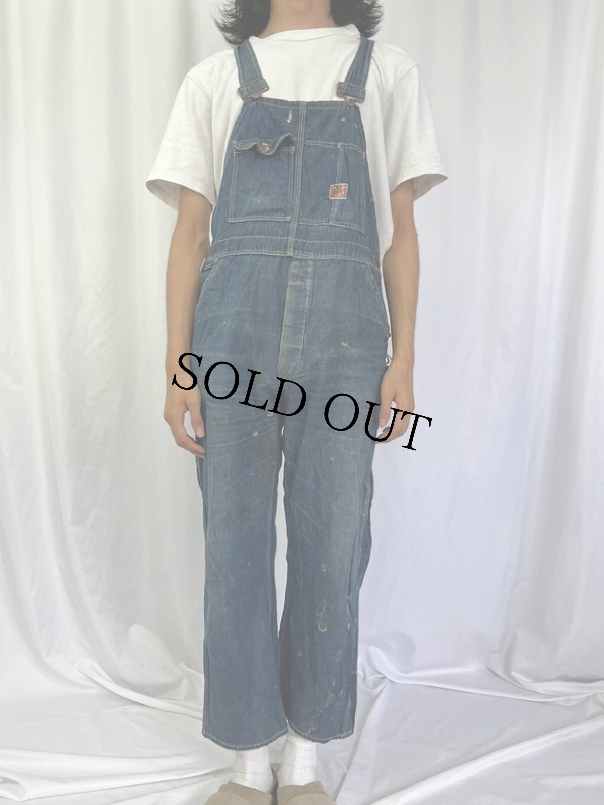 画像2: 40's OX HIDE by J.C.PENNEY デニムオーバーオール (2)