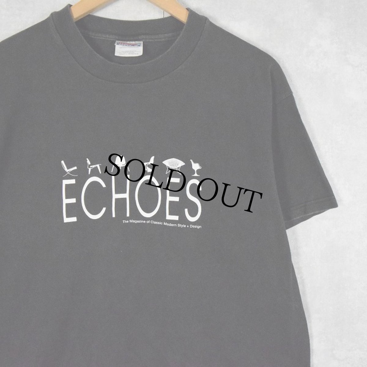 画像1: 90's〜 ECHOES インテリアマガジンプリントTシャツ  L (1)