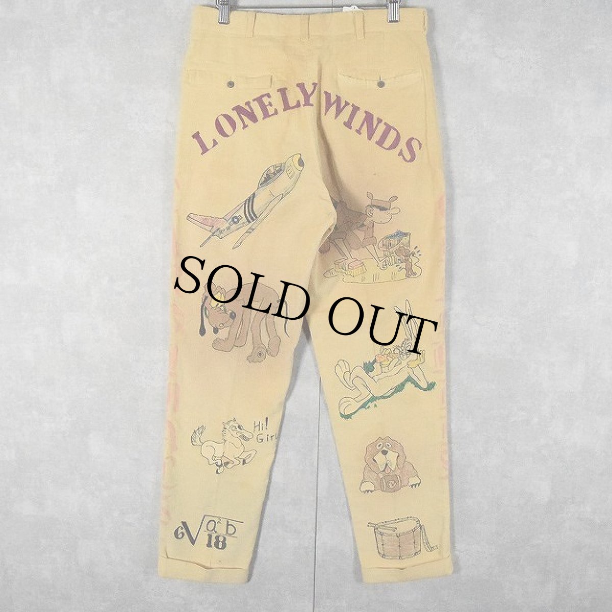 画像2: 60's Hand Painted メモリアルコーデュロイパンツ W30 (2)