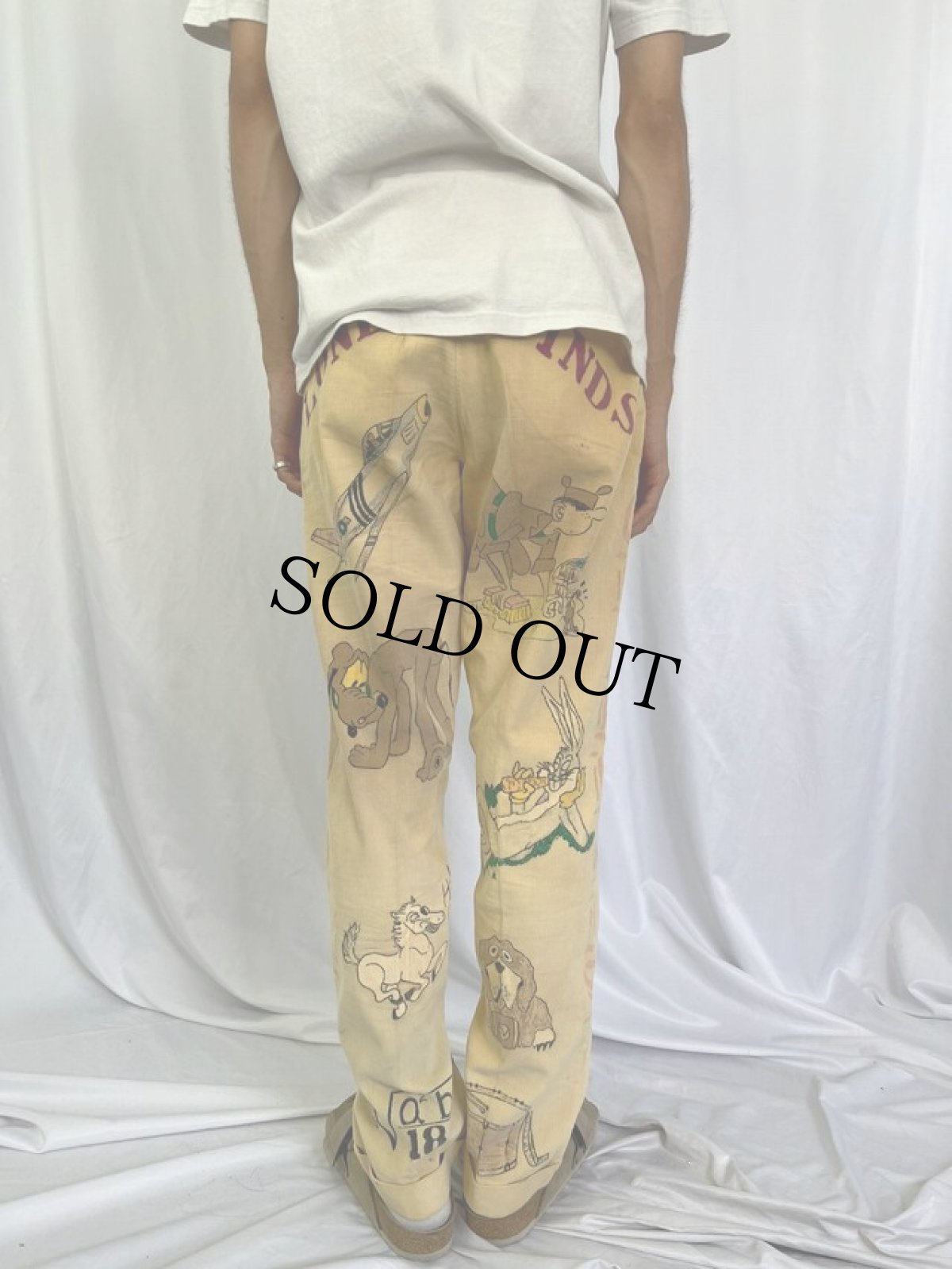 画像5: 60's Hand Painted メモリアルコーデュロイパンツ W30 (5)