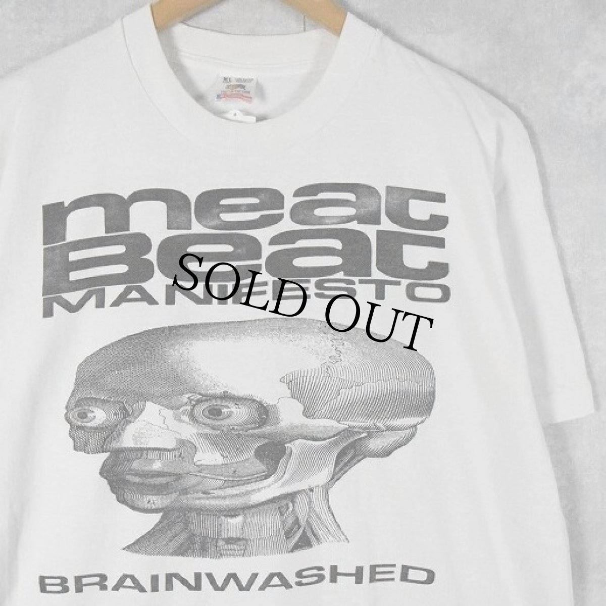 画像1: 90's Meat Beat Manifesto USA製 "BRAINWASHED" テクノロックバンド プリントTシャツ XL (1)