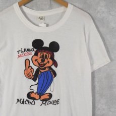 画像1: 70's "MACHO MOUSE" パロディキャラクタープリントTシャツ XXL (1)