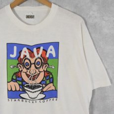 画像1: 90's STARBUCKS COFFE "JAVA" カフェプリントTシャツ (1)