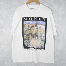 画像1: 90's Claude Monet USA製 "garden at Vétheuil" アートプリントTシャツ XL (1)