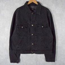 画像1: 90's〜 Ralph Lauren RRL 三ツ星 ブラックデニムジャケット XL (1)