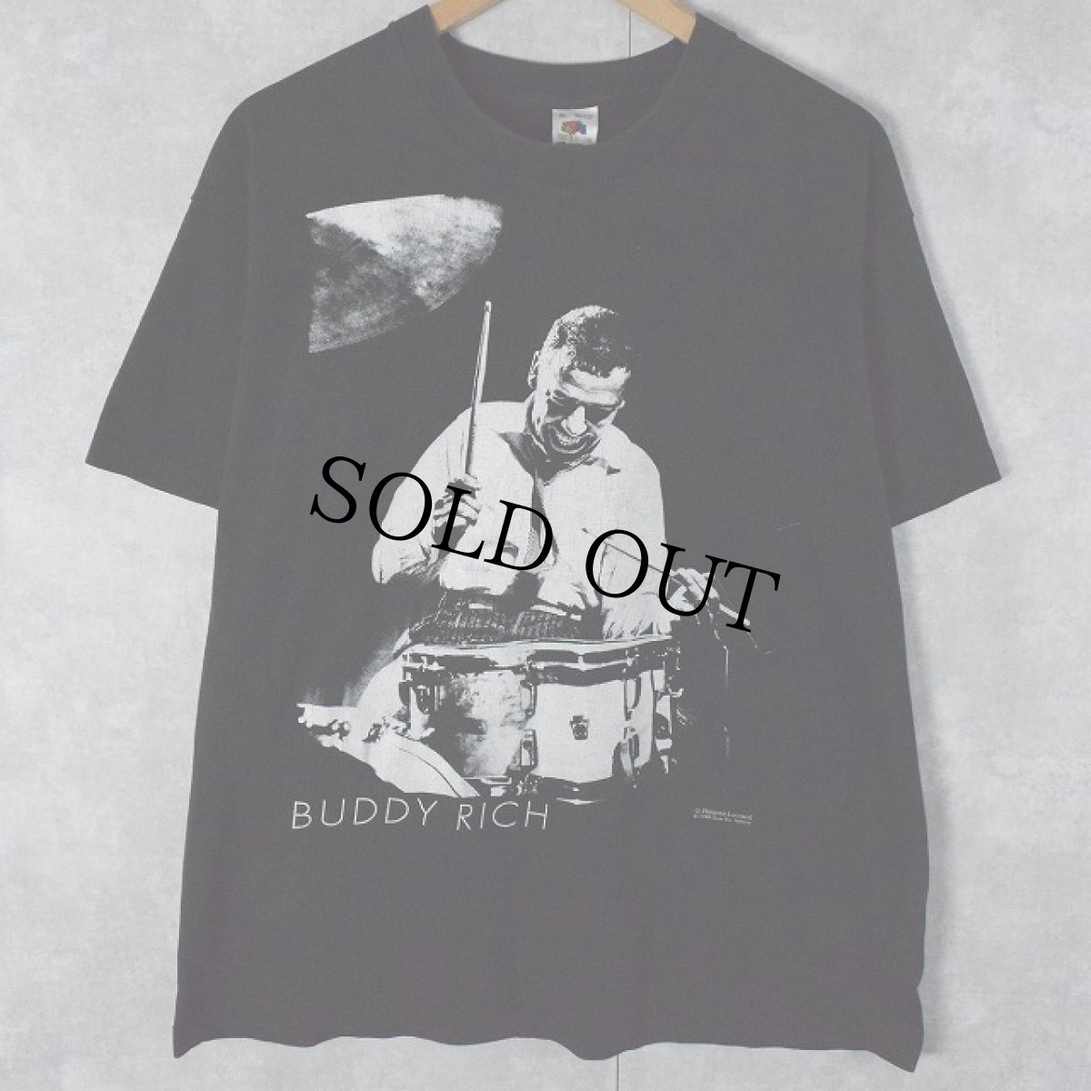 画像1: 90's Herman Leonard USA製 "BUDDY RICH" ジャズ・ミュージシャン フォトプリントTシャツ XL (1)