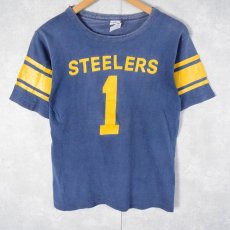 画像1: 70's Champion USA製 バータグ "STEELERS" プリントTシャツ M (1)