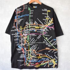 画像1: NYC SUBWAY LINE 路線図 プリントTシャツ M (1)