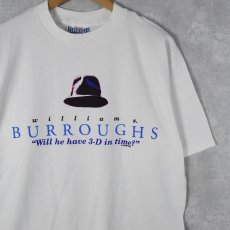 画像1: 90's BURROUGHS USA製 "Will he have 3-D in time?" 小説家プリントTシャツ DEADSTOCK L (1)