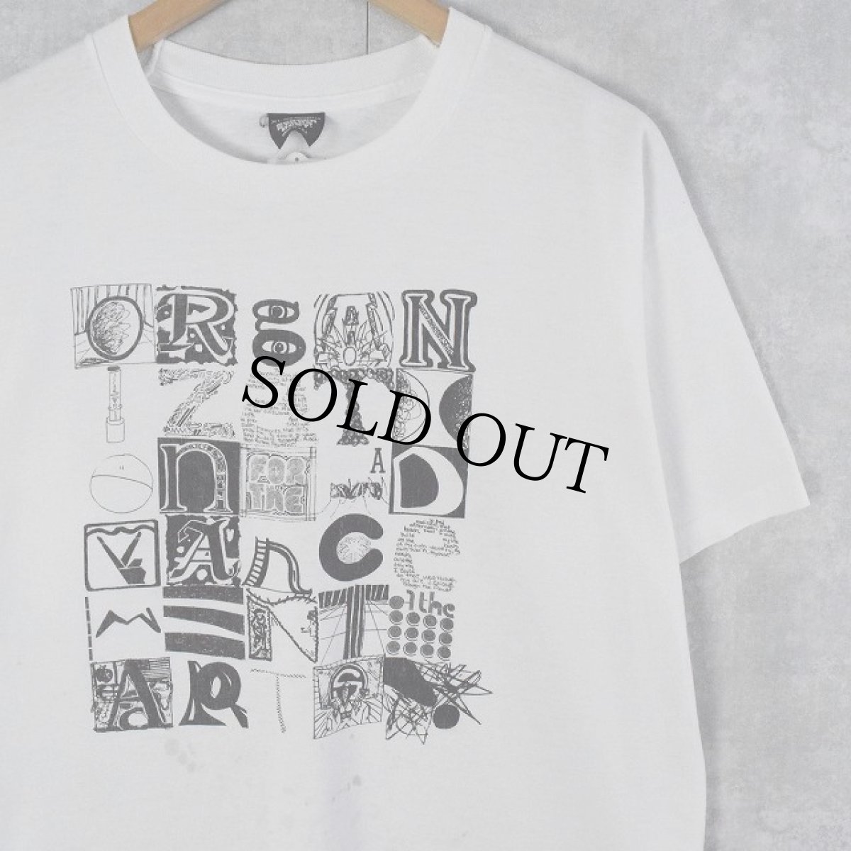 画像1: 90's USA製 アルファベット アートプリントTシャツ XL (1)
