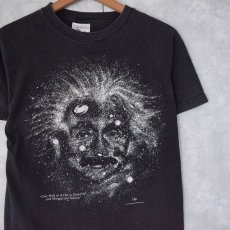 画像1: 90's Albert Einstein 天体イラストTシャツ S (1)