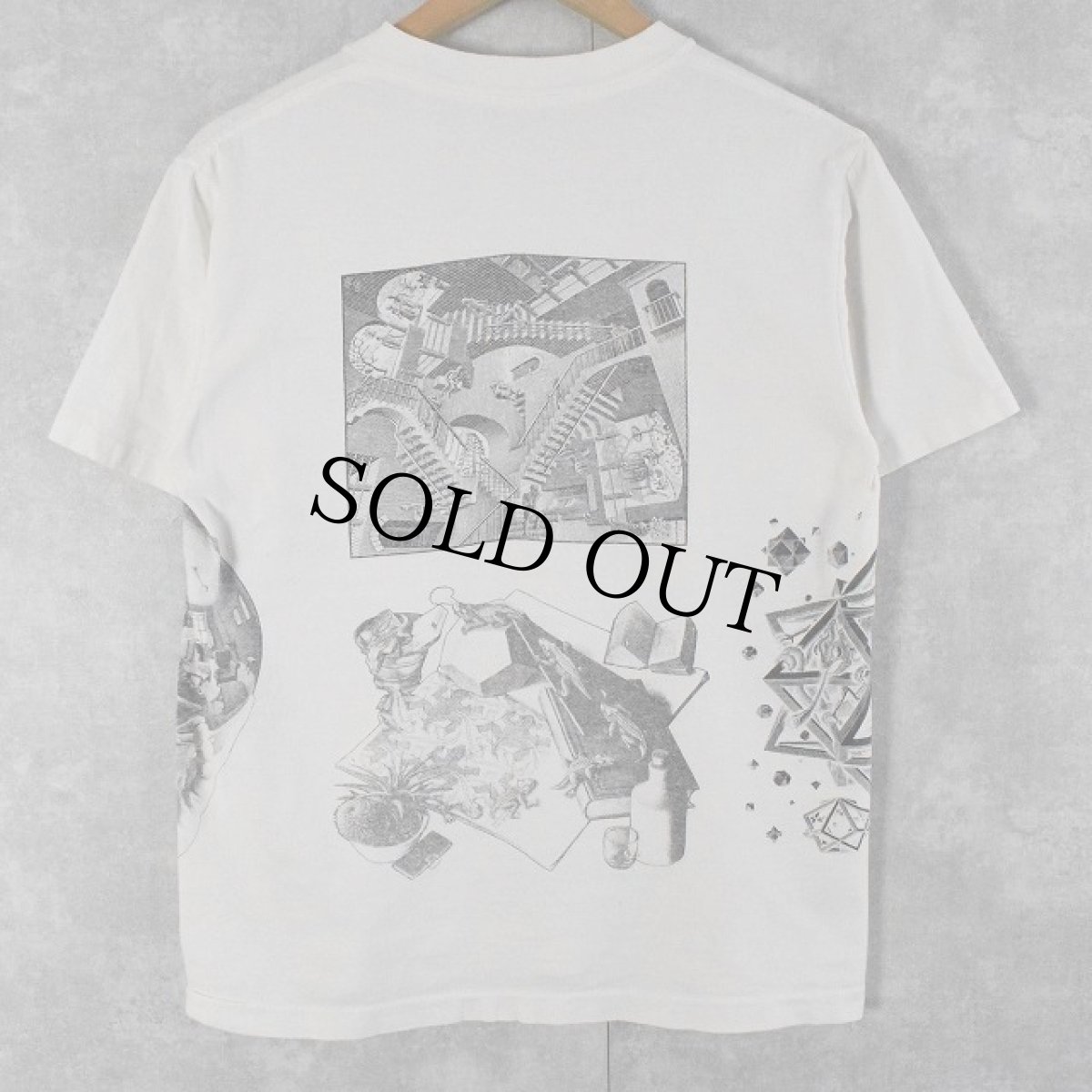 画像2: 80's M.C. Escher USA製 マルチプリント 騙し絵アートTシャツ (2)