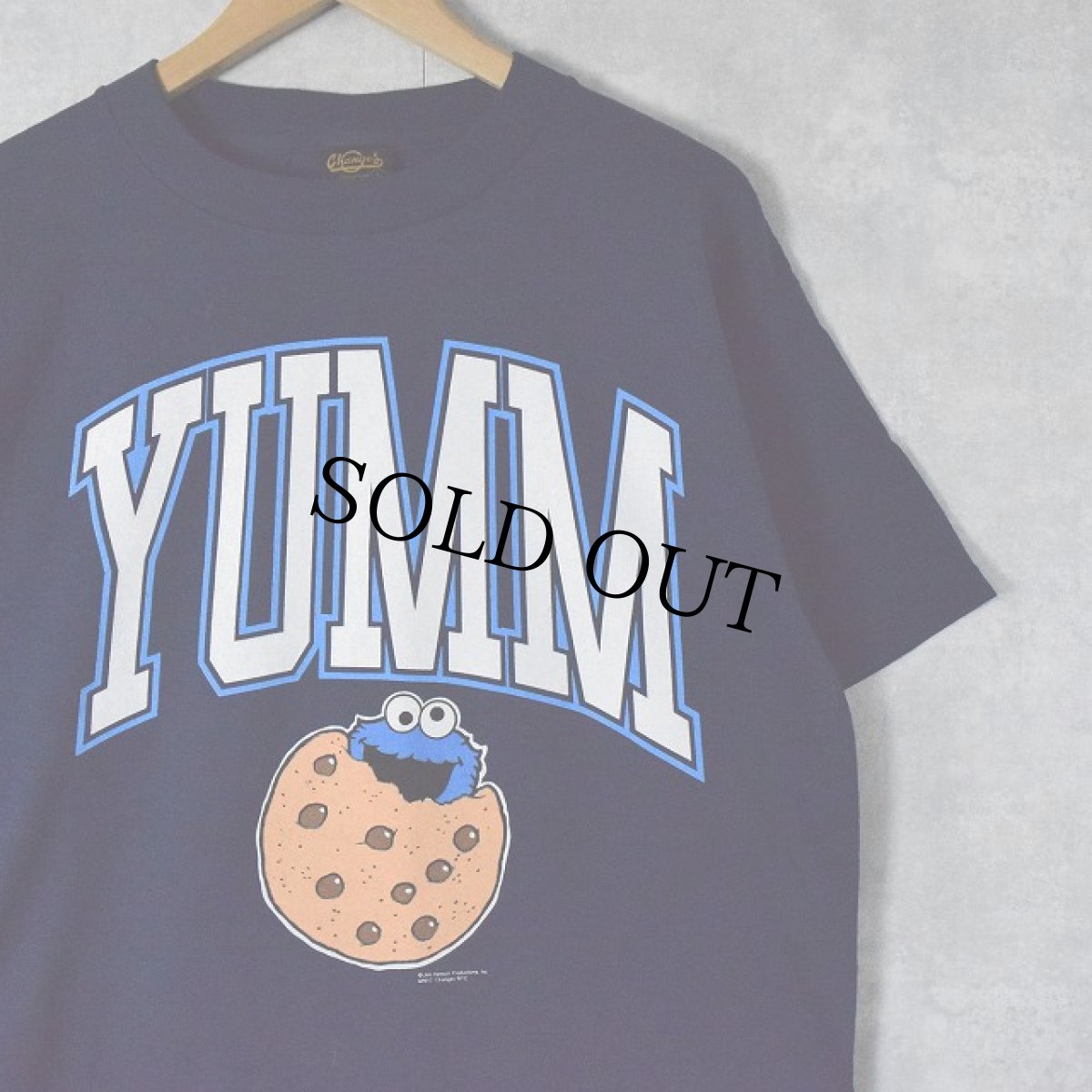 画像1: 90's COOKIE MONSTER USA製 "YUMM" キャラクターTシャツ DEADSTOCK L (1)
