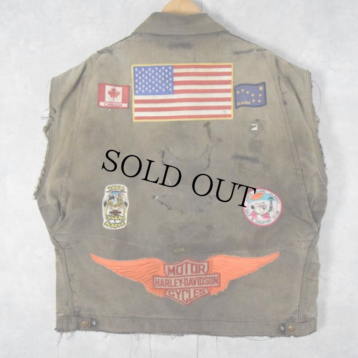 画像2: Carhartt ブランケットライナー パッチ付き カットオフダックベスト (2)