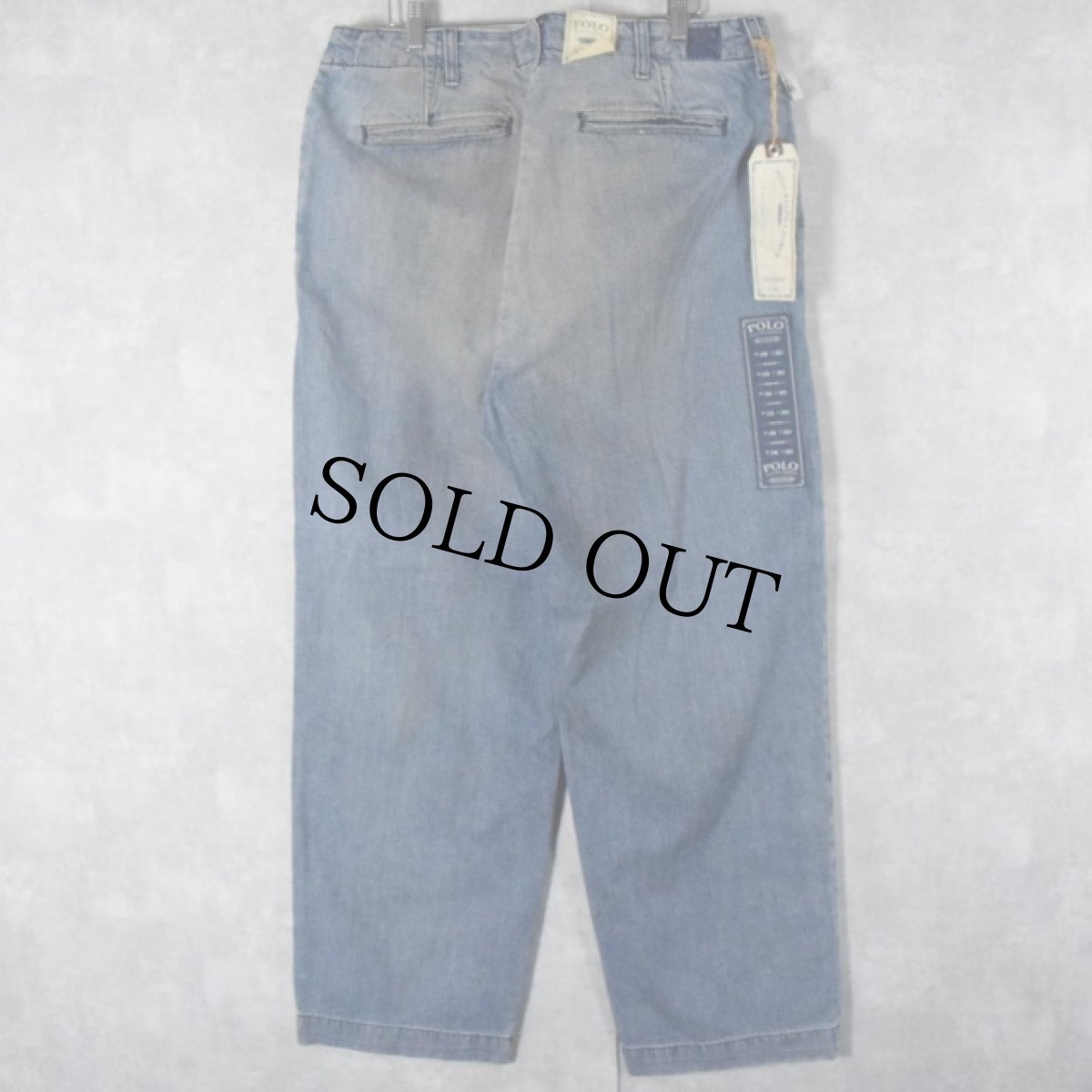 画像2: POLO Ralph Lauren DUNGAREES "M-41 Chino Type" デニムトラウザーズ フラッシャー付き W36 (2)