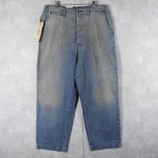 画像1: POLO Ralph Lauren DUNGAREES "M-41 Chino Type" デニムトラウザーズ フラッシャー付き W36 (1)