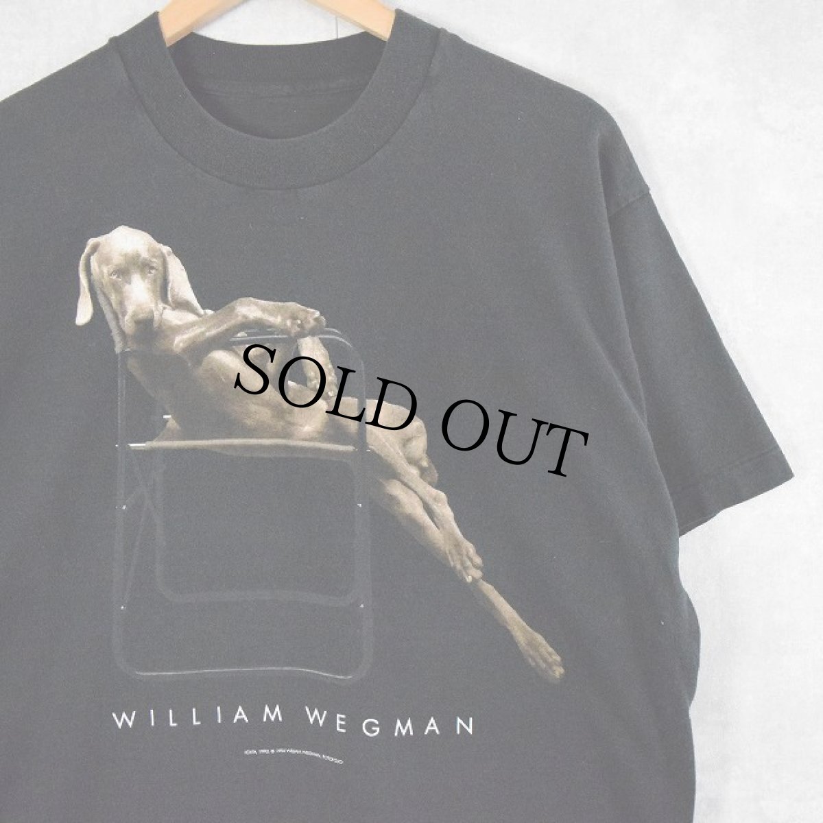 画像1: 90's WILLIAM WEGMAN アートプリントTシャツ  (1)