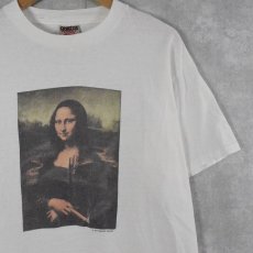 画像1: 90's Mona Lisa USA製 パロディ アートTシャツ L (1)