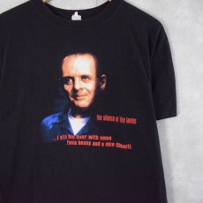 画像1: THE SILENCE OF THE LAMBS "...I ate his liver with some..." ホラー映画プリントTシャツ L (1)