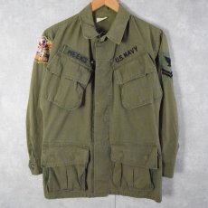 画像1: 60's U.S.NAVY ジャングルファティーグジャケット 4th パッチ付き X-SMALL SHORT	 (1)