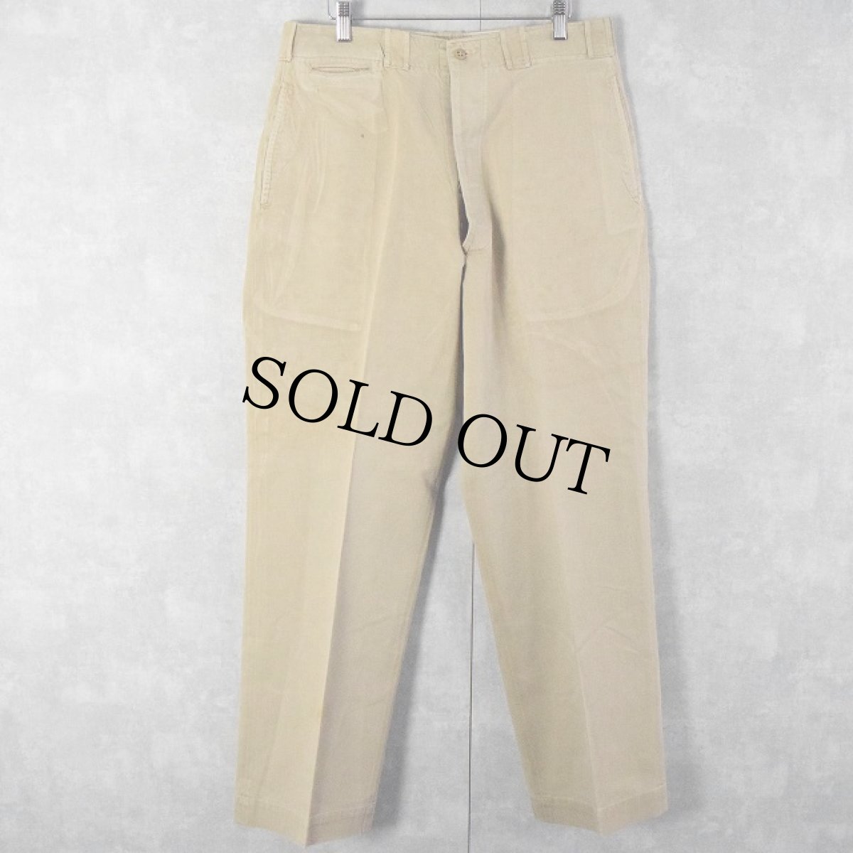 画像1: 40's U.S.ARMY "Regulation ARMY Officer's Trousers" 糊付け＆プレス チノトラウザーズ チノトラウザーズ W33 (1)