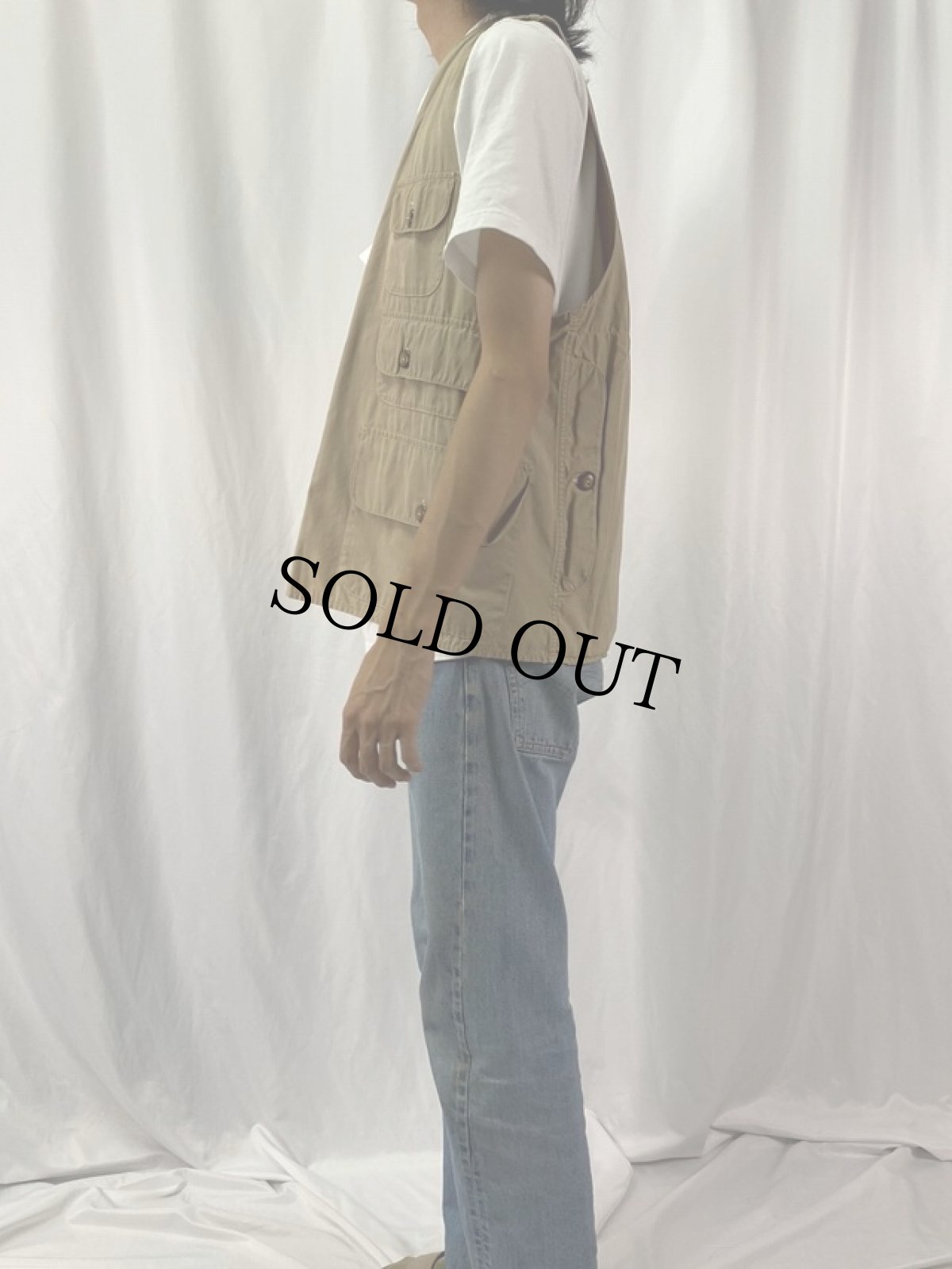 画像3: 50's L.L.Bean 筆記体タグ コットンサテン ハンティングベスト (3)