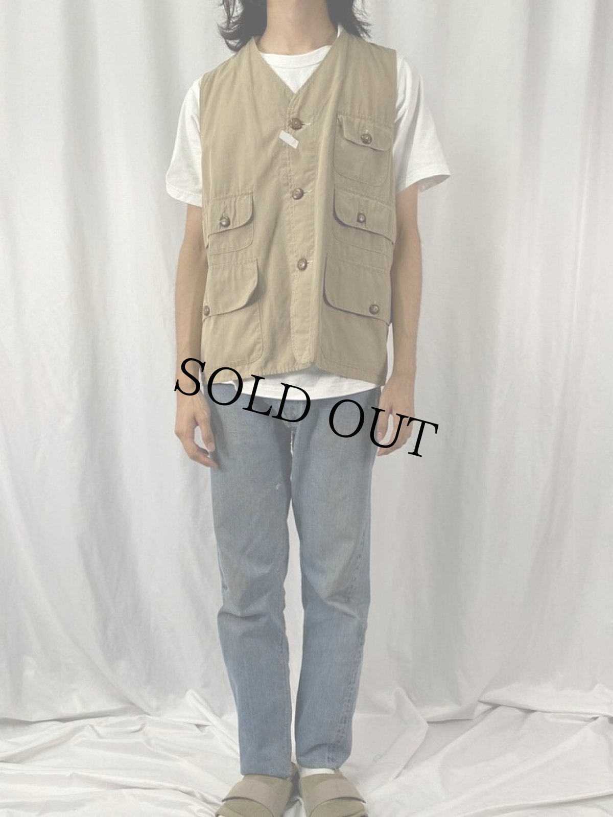 画像2: 50's L.L.Bean 筆記体タグ コットンサテン ハンティングベスト (2)