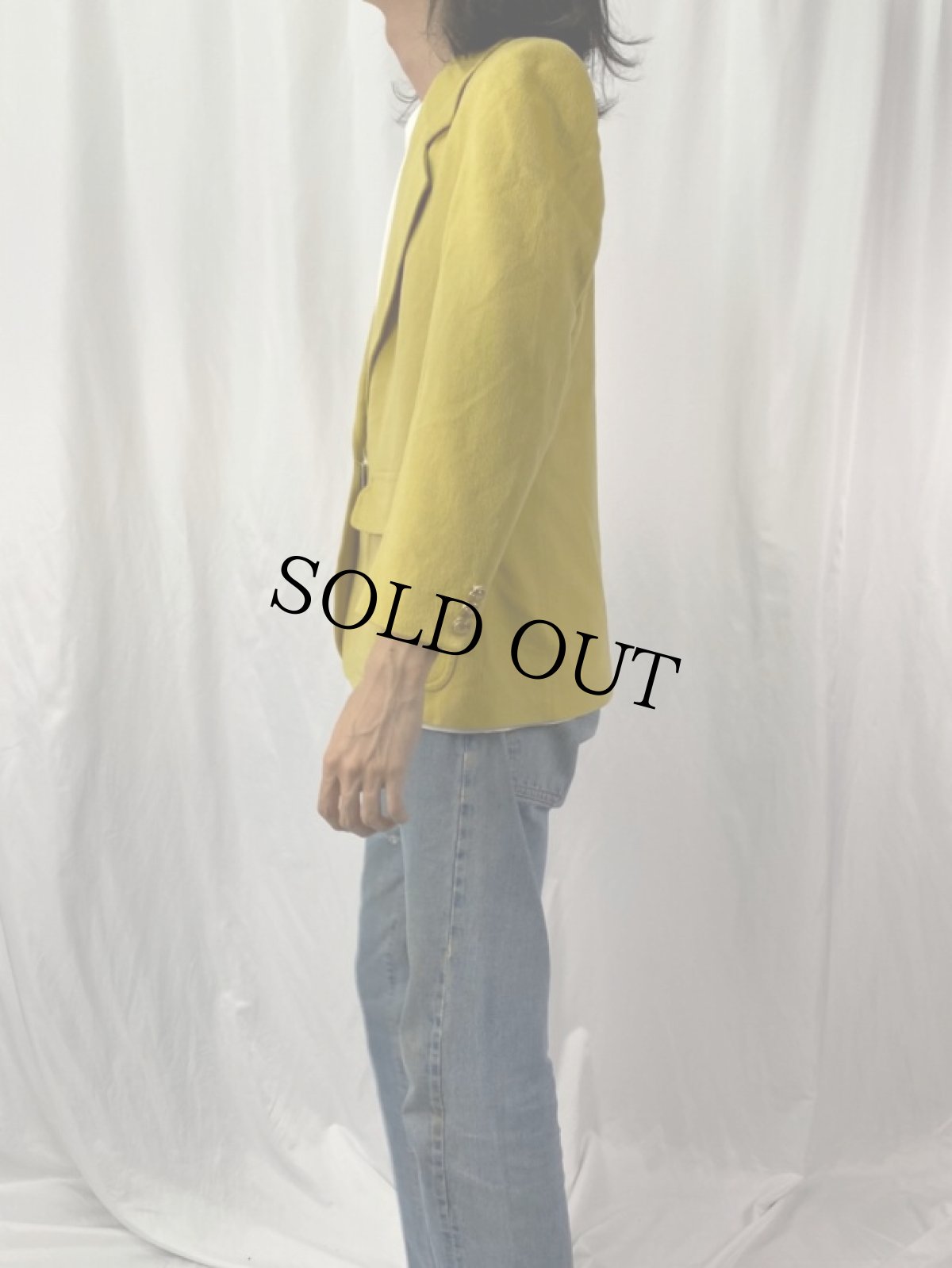 画像3: 80's GUCCI カシミア混 メルトンテーラードジャケット SIZE44 (3)