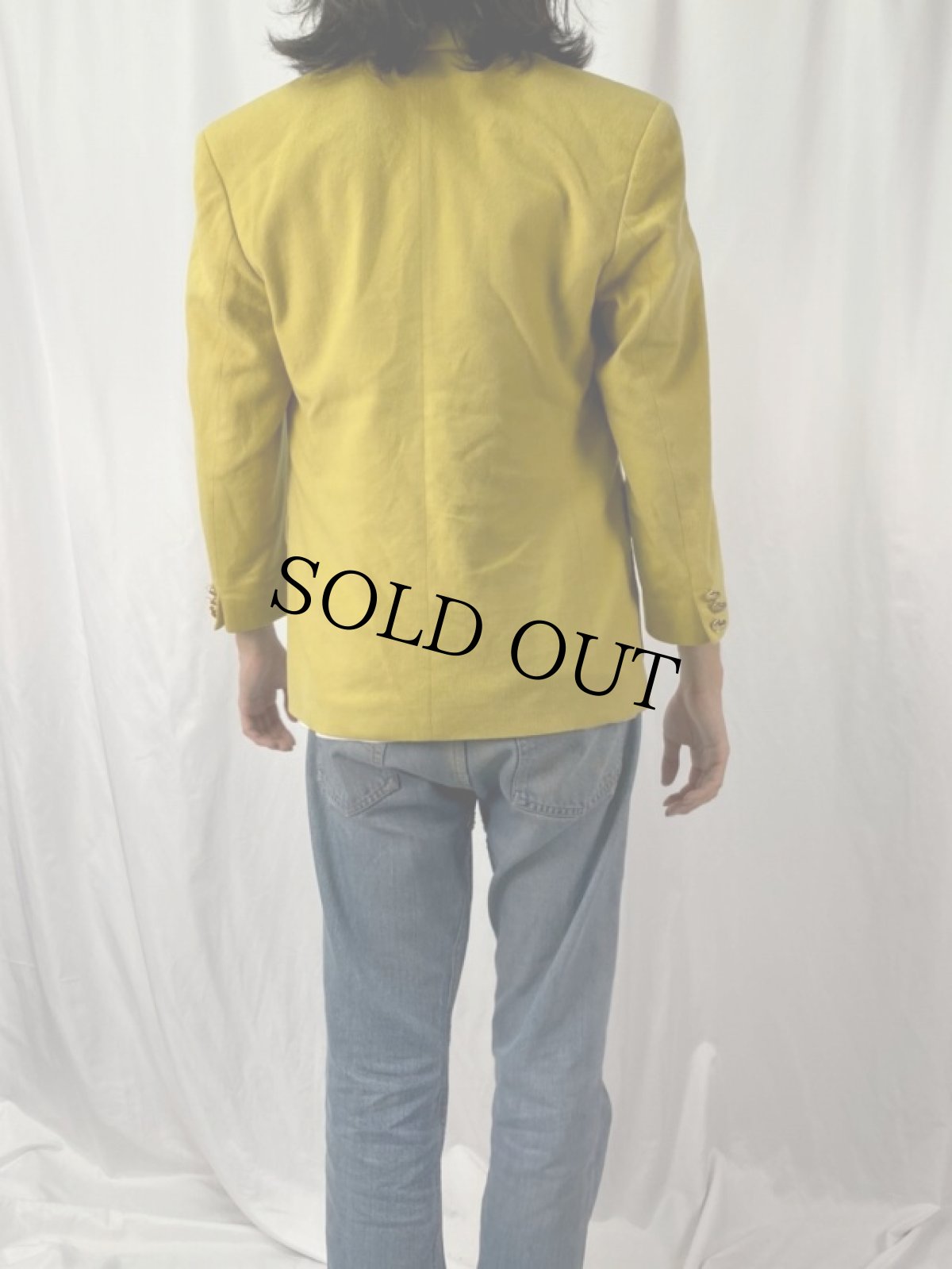 画像4: 80's GUCCI カシミア混 メルトンテーラードジャケット SIZE44 (4)